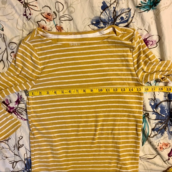 Yellow Striped 3/4 Sleeve Top - Picture 3 of 4